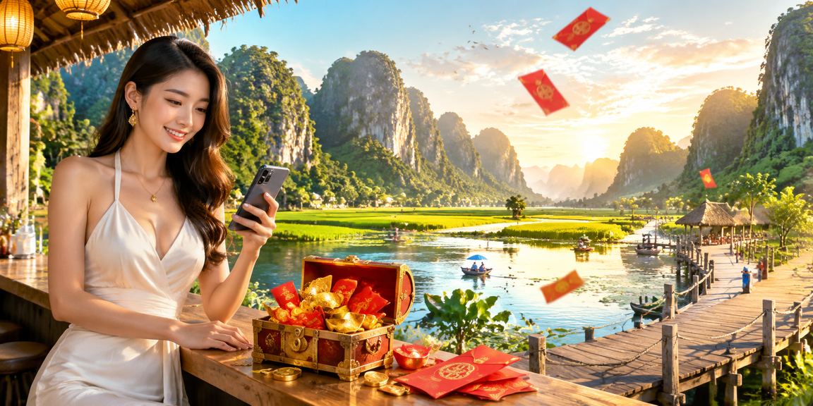 Khung cảnh đêm phố cổ Ninh Bình với đèn lồng đỏ